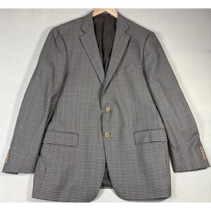 Hart Schaffner Marx Blazer Mens 44R Check Pattern 2 Button Sport Coat USA